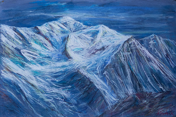 Mont Blanc - Pastel on paper